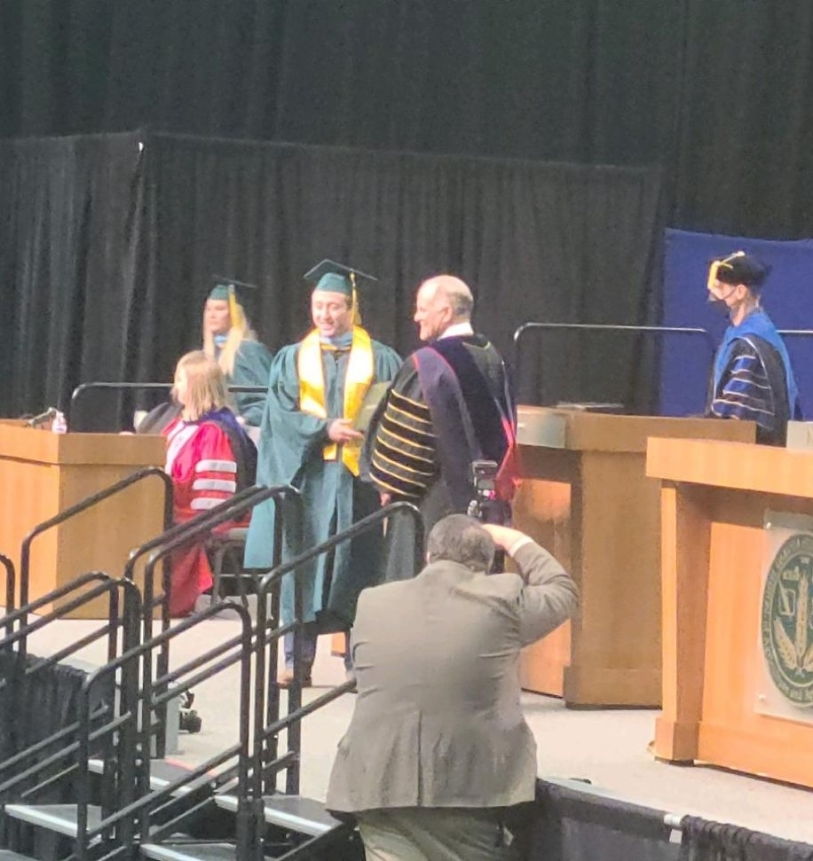 Mr Leier receiving his degree