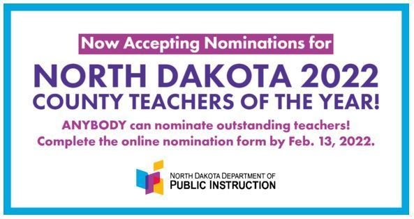 ND County Teacher of the Year
