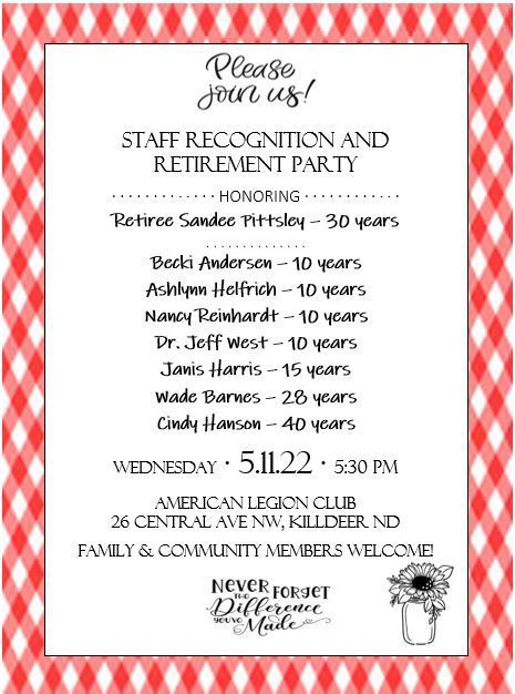Staff Recognition & Retirement Event